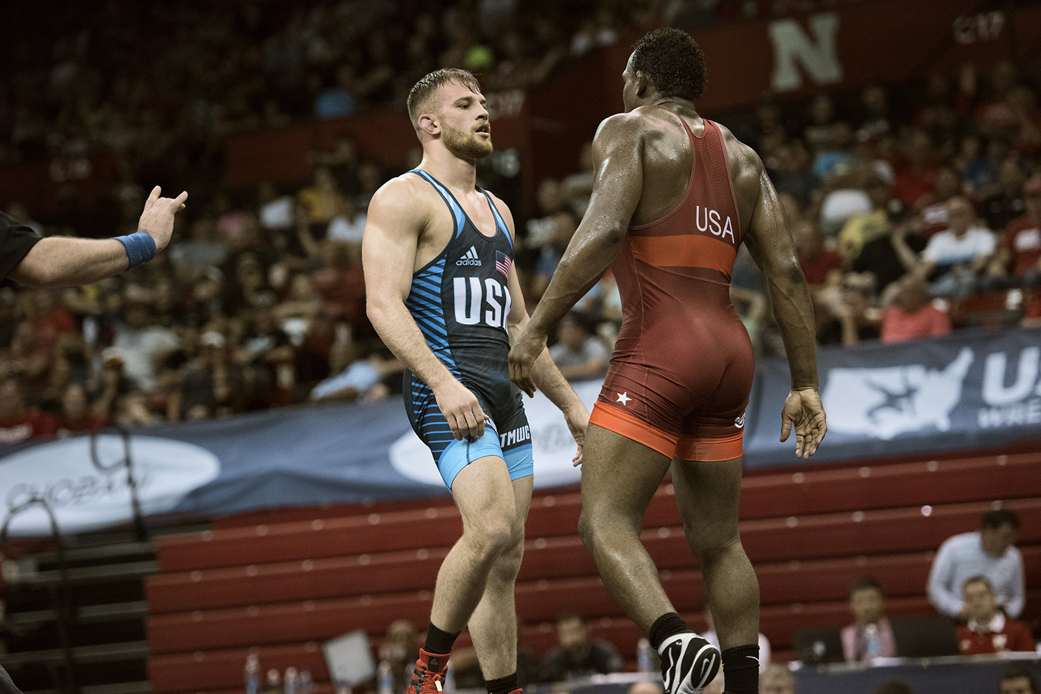 Red Blue World Team Trials Wrestling by Randi Berez Beauty and