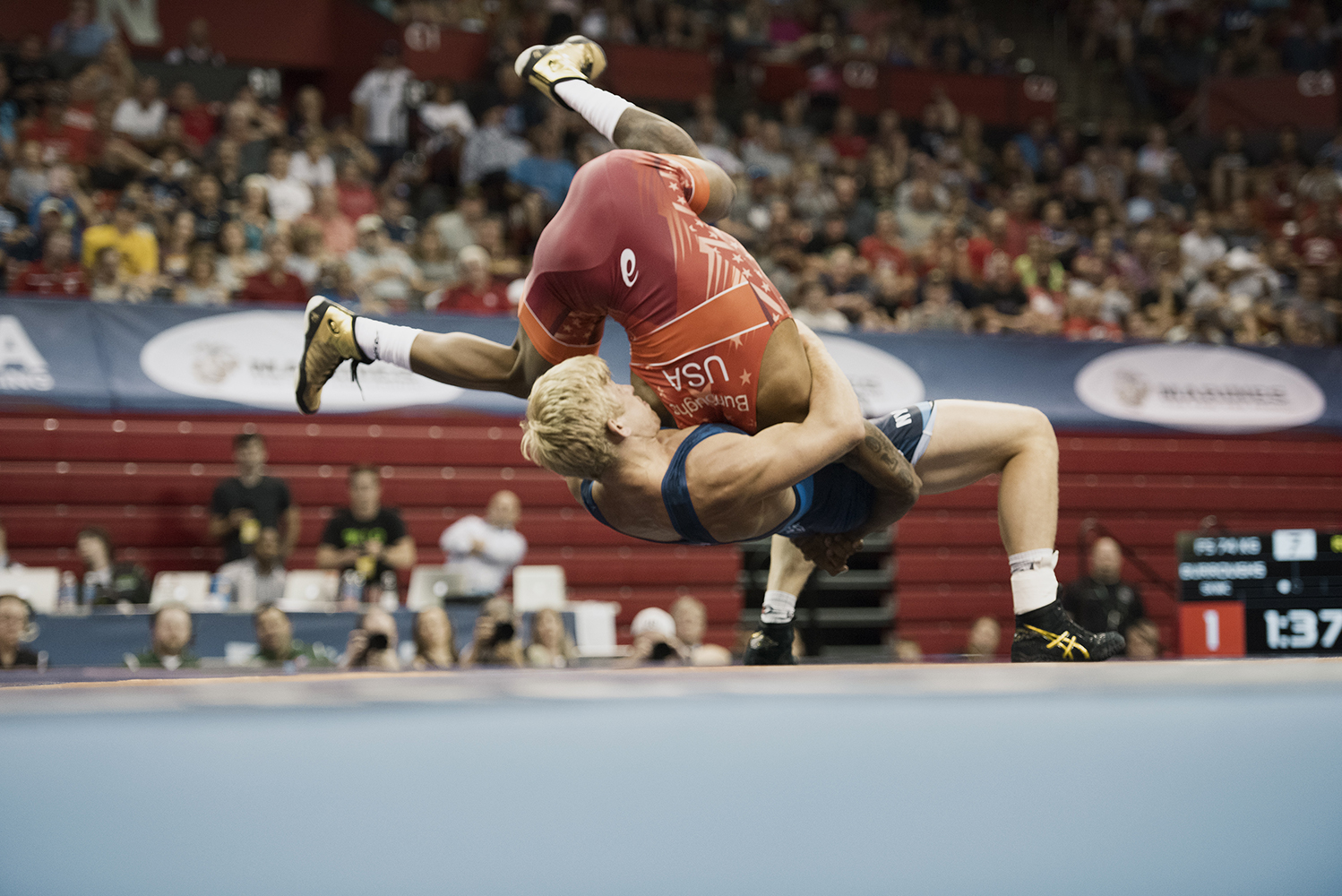 Red Blue World Team Trials Wrestling by Randi Berez Beauty and