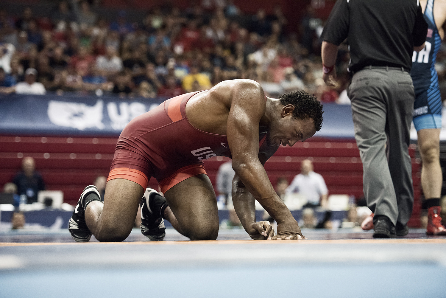 Red Blue World Team Trials Wrestling by Randi Berez Beauty and